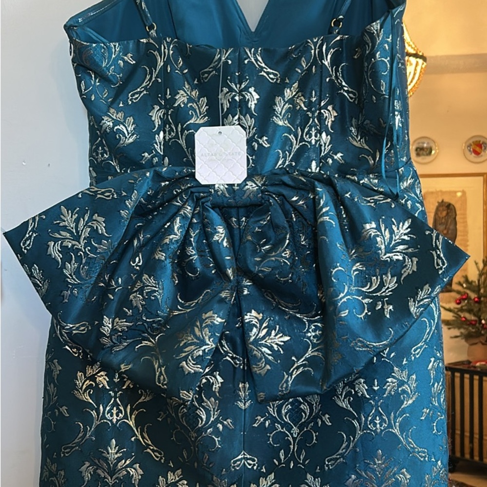 Altar'd State Teal and Gold Mini Dress